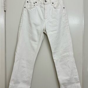 Agolde Women's White Straight Jeans